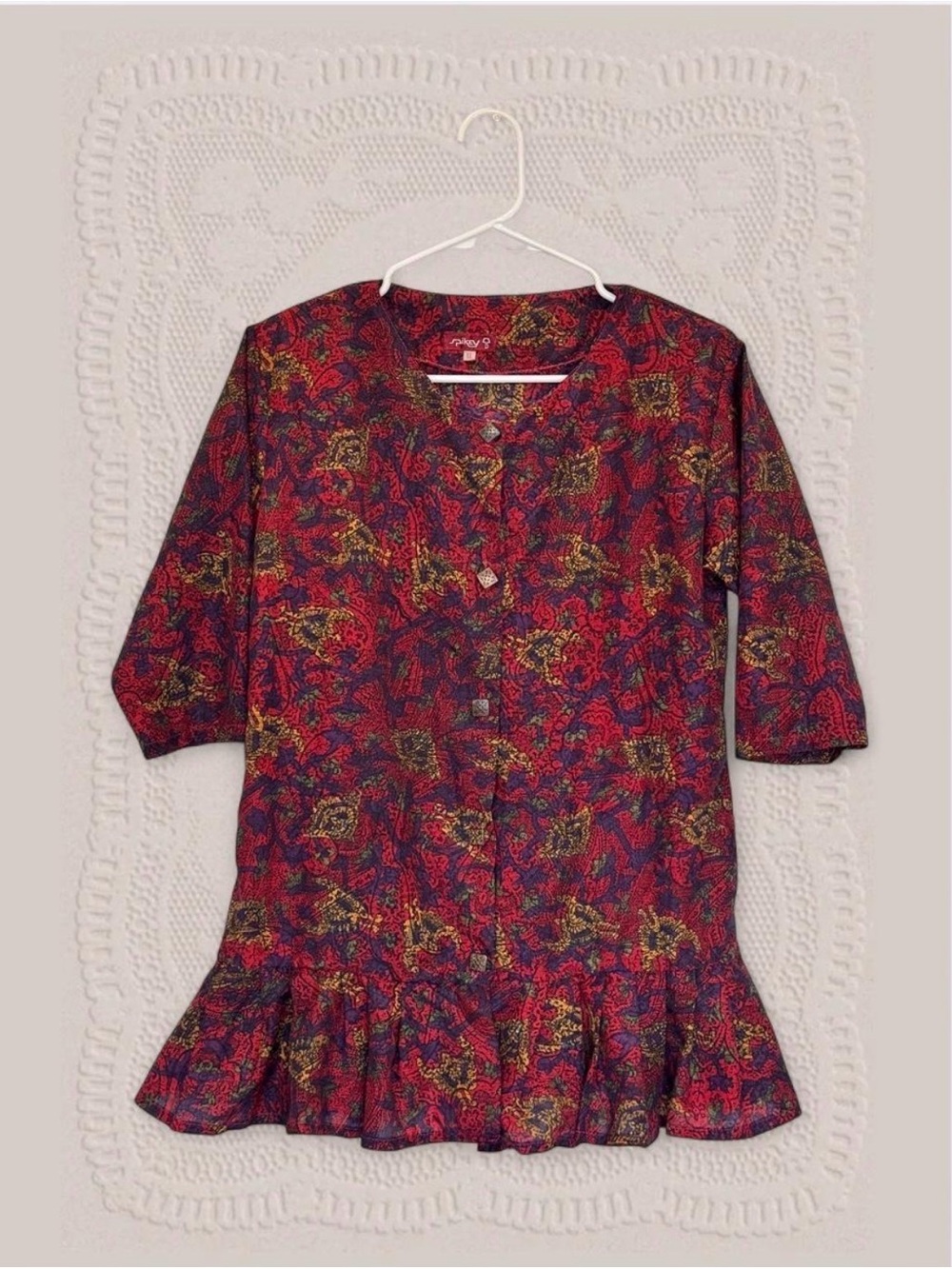 Vintage 90s Top Paisley Whimsigoth Grunge Drop Waist size M